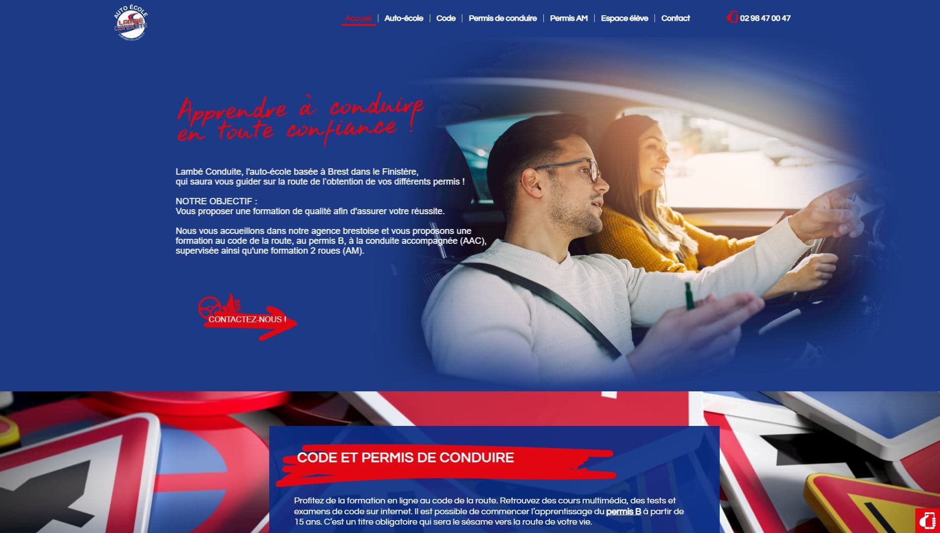 Lambé Conduite : Site web