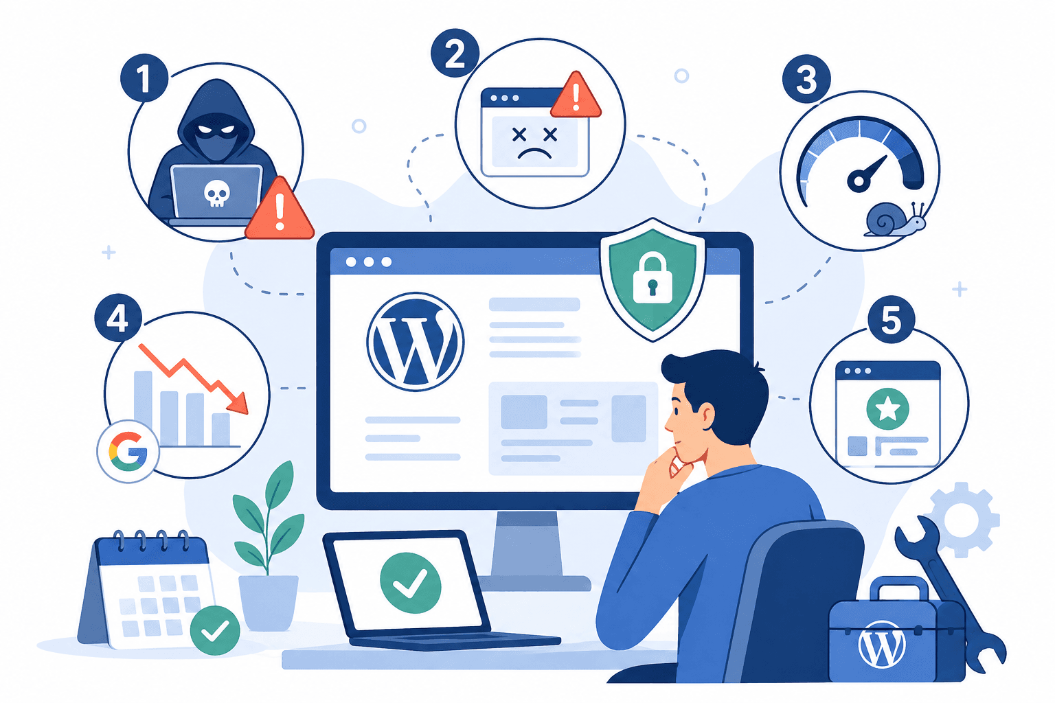 Maintenance WordPress : 5 risques majeurs si vous ne mettez pas à jour votre site