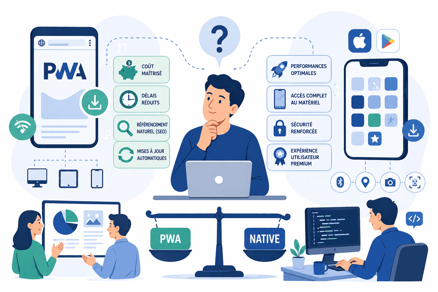 Progressive Web App (PWA) vs Application Native : Quel est le meilleur choix pour votre PME ?